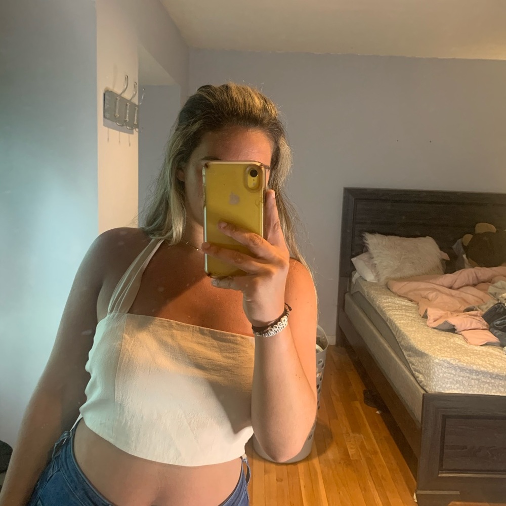tan halter tank top
